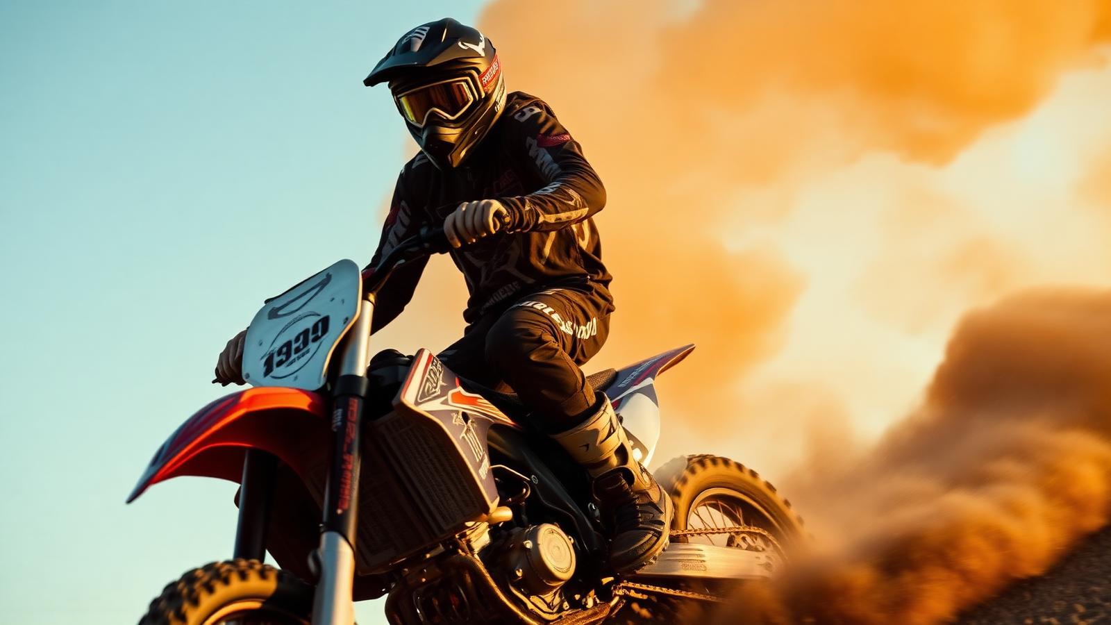 Motocross rider in action